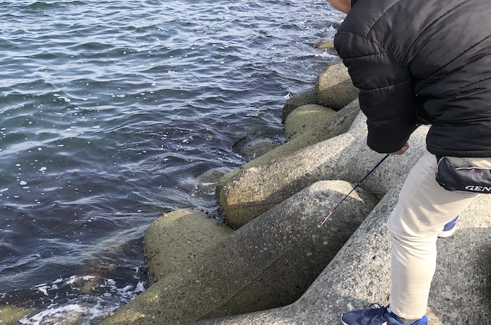 12月の貝塚人工島 穴釣り 釣れるんか